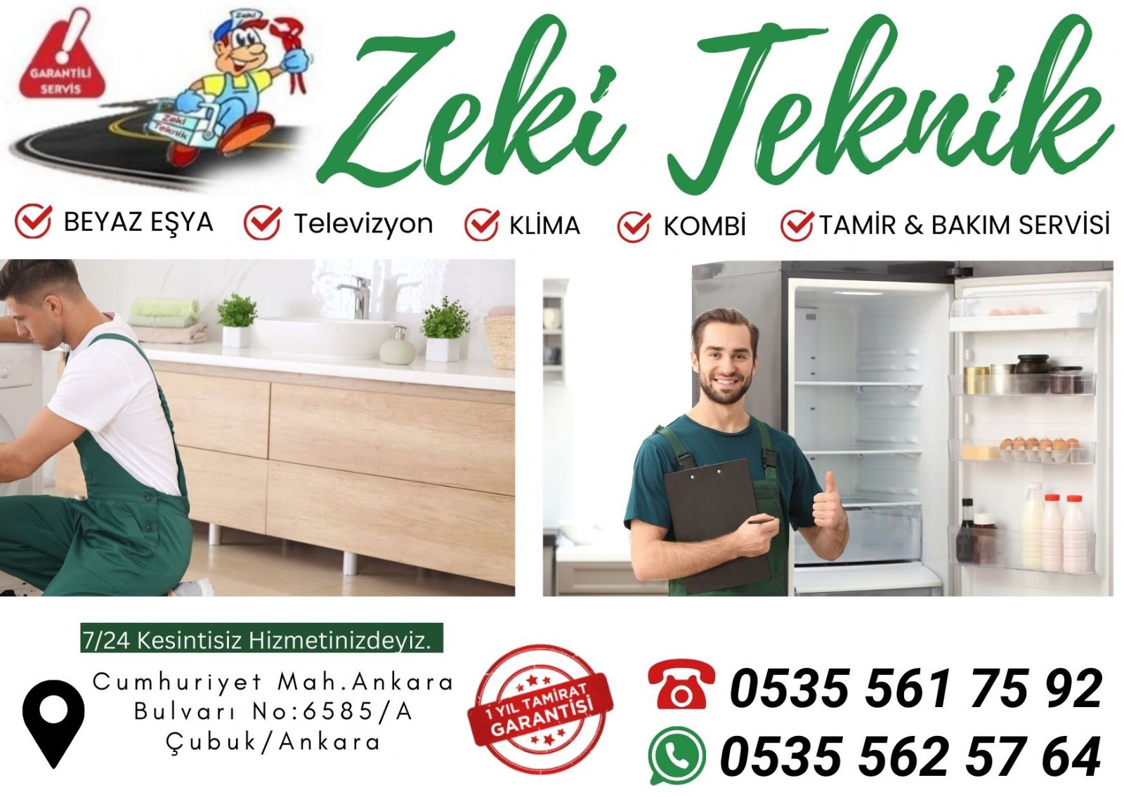 Çubuk Beyaz Eşya Servisi 
