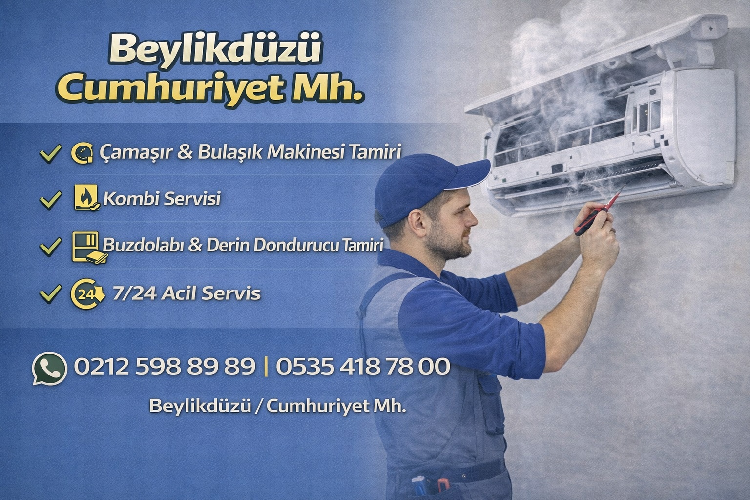 Beylikdüzü Cumhuriyet Mahallesi Beyaz Eşya Servisi