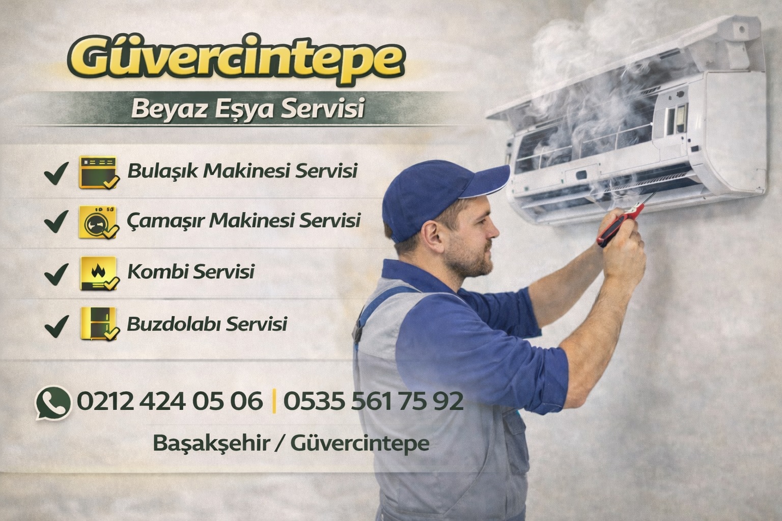 Başakşehir Güvercintepe Beyaz Eşya Servisi
