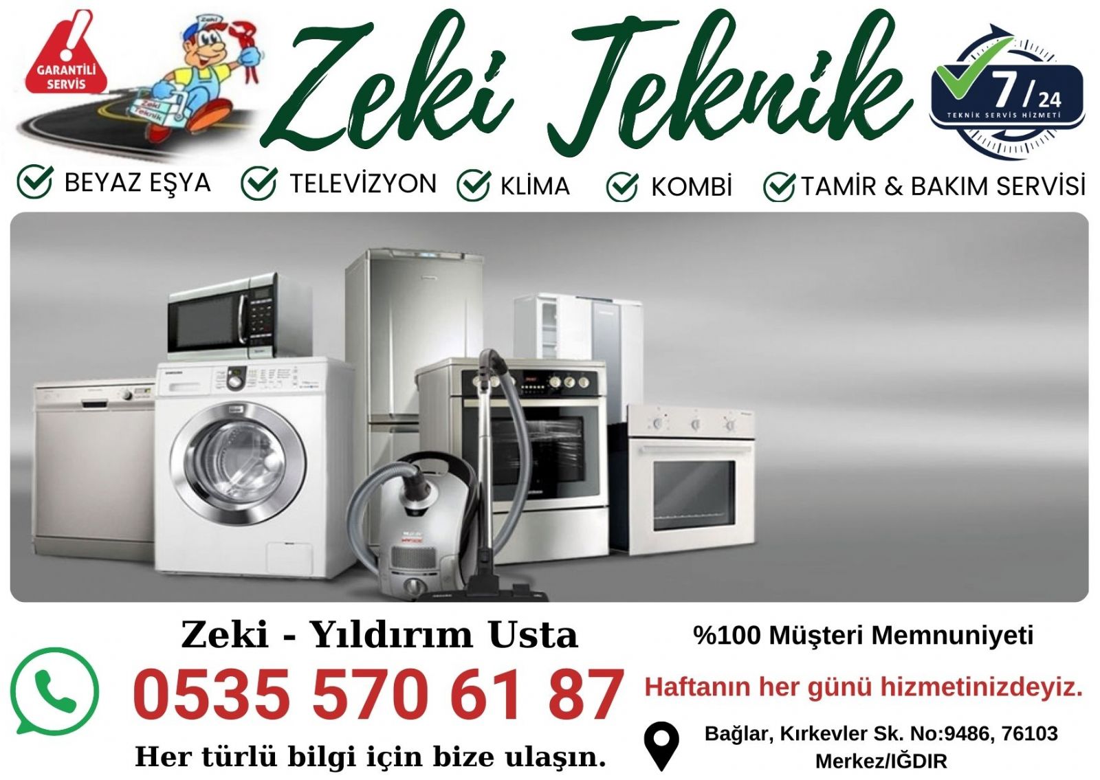 Iğdır Beyaz Eşya Servisi