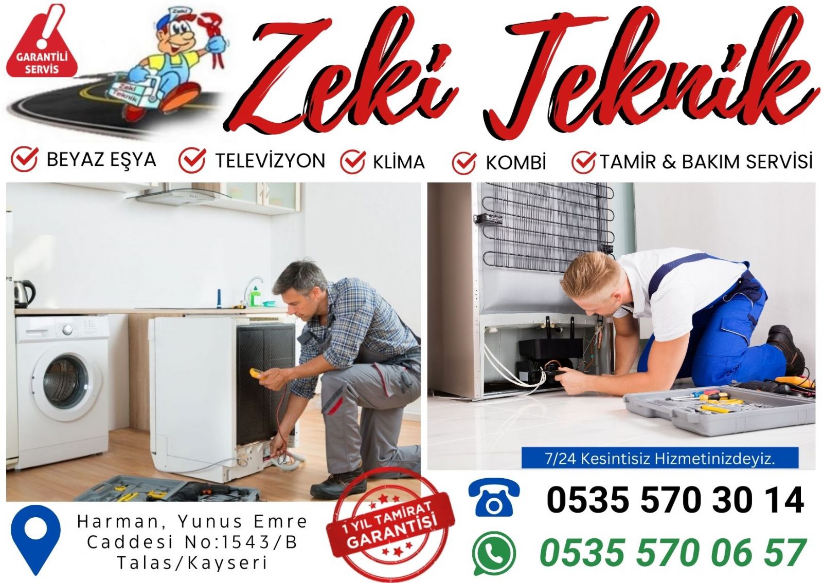 talas beyaz eşya servisi