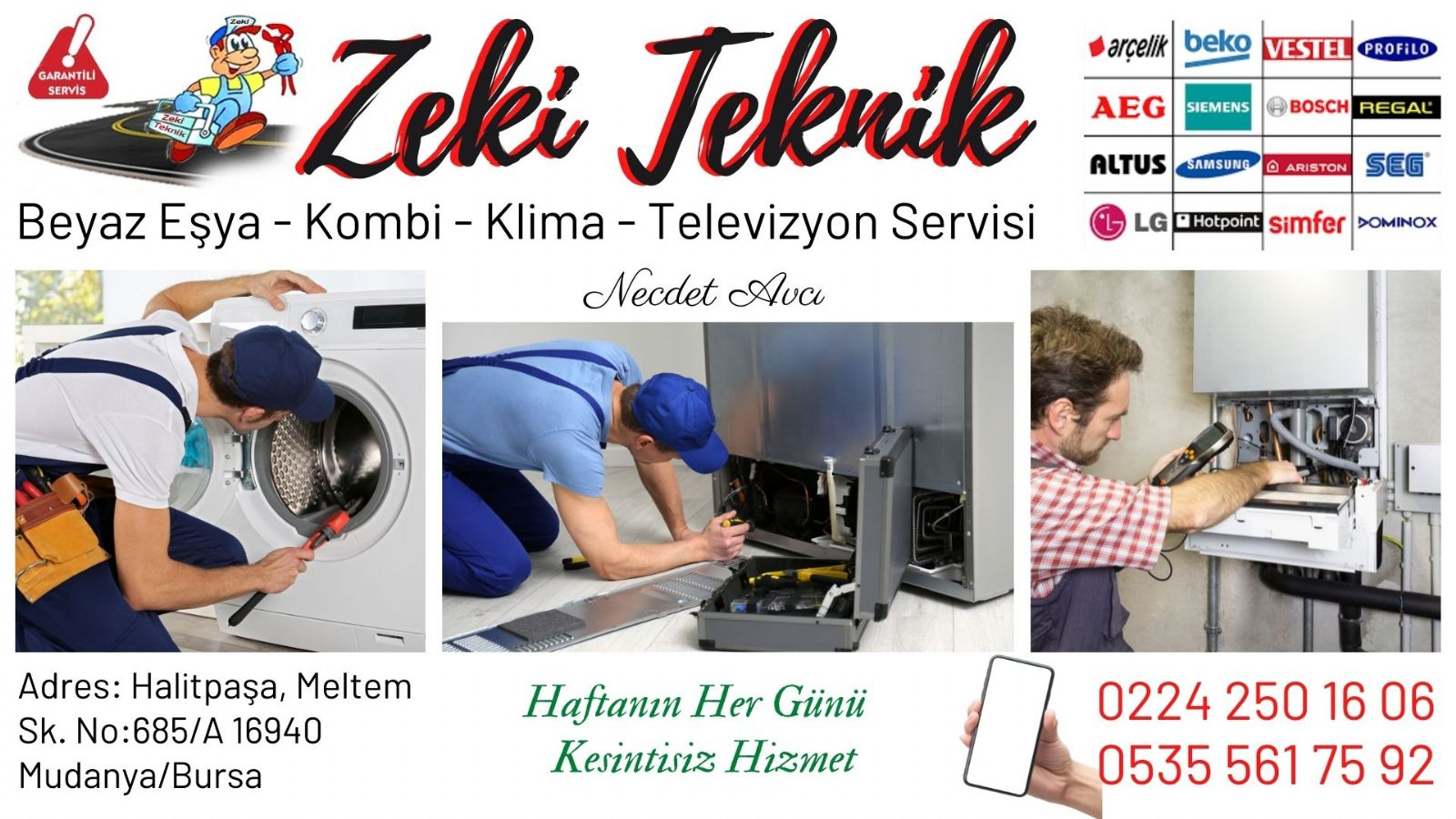 Mudanya Eğitim Mahallesi Beyaz Eşya Tamircisi